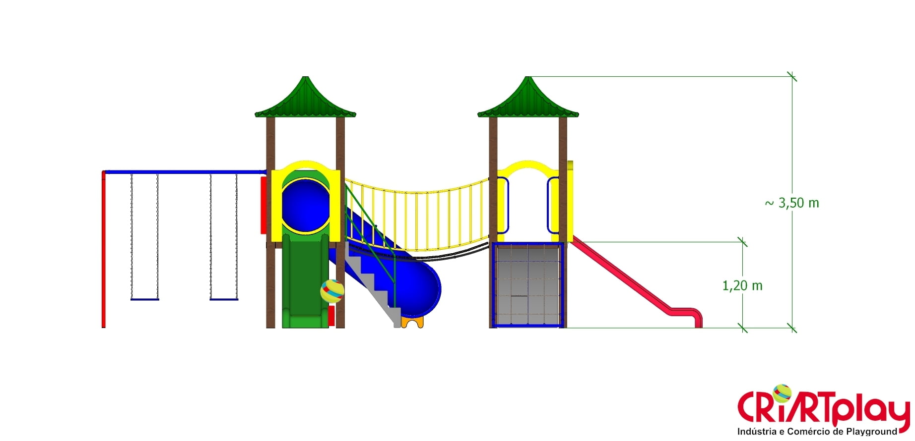 Playground Modular de Madeira Plástica - CMP - 2027