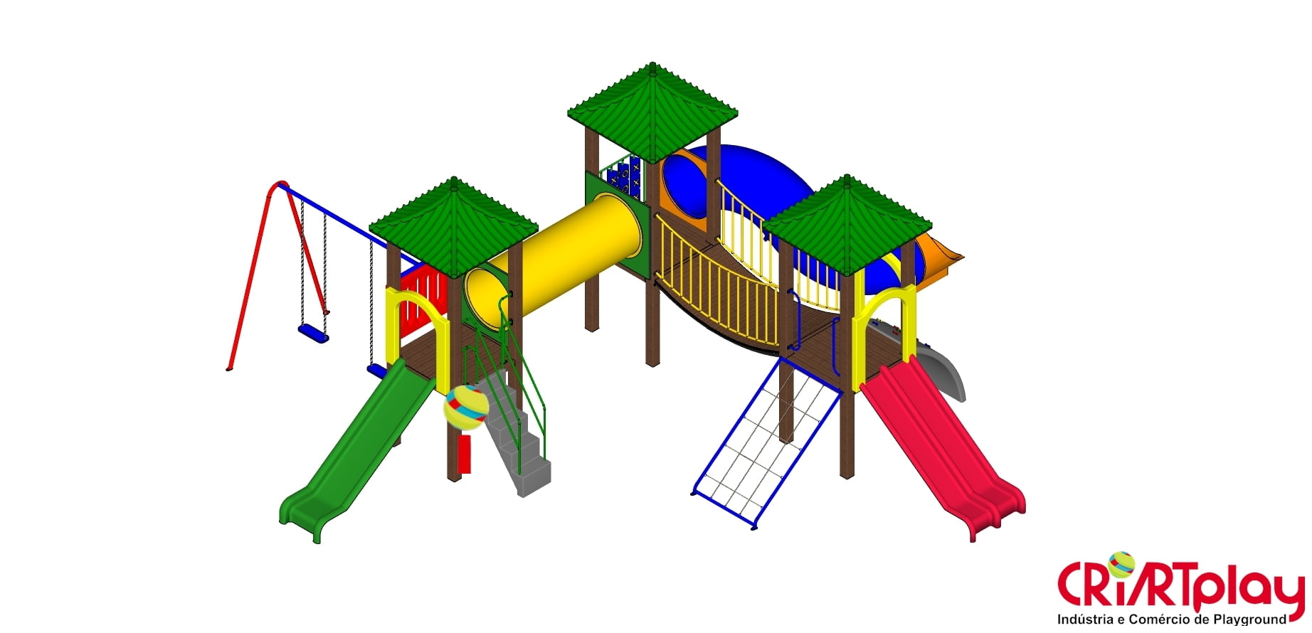 Playground Modular de Madeira Plástica - CMP - 2027