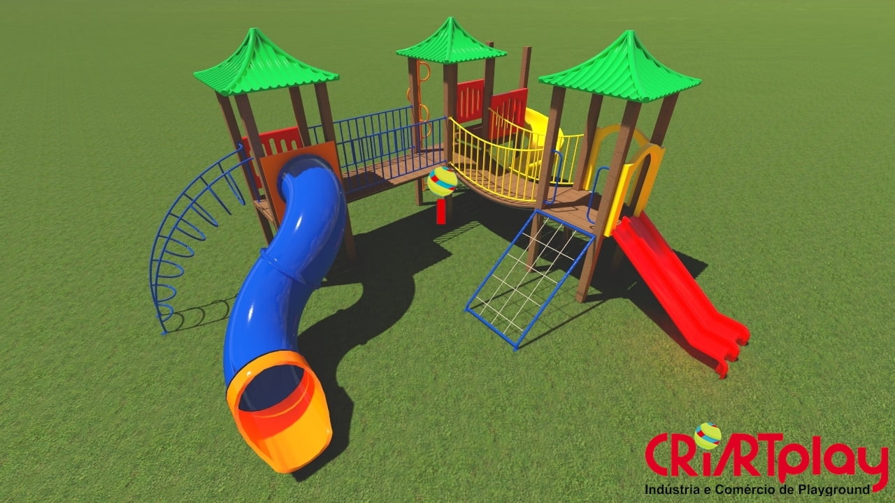Playground Modular de Madeira Plástica - CMP - 2028