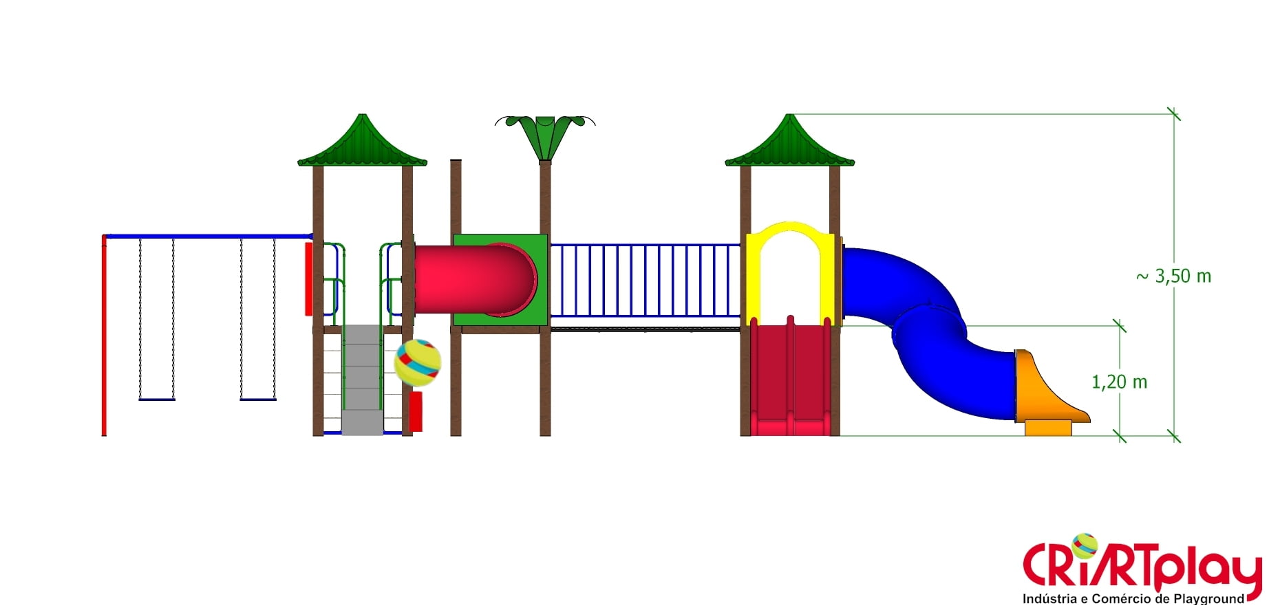 Playground Modular de Madeira Plástica - CMP - 2029