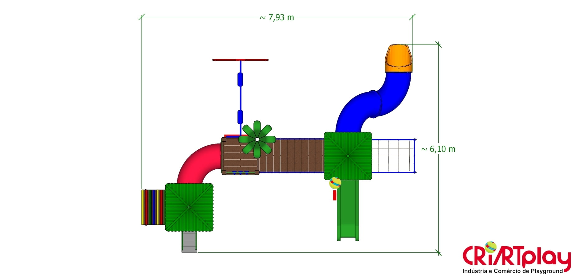 Playground Modular de Madeira Plástica - CMP - 2030