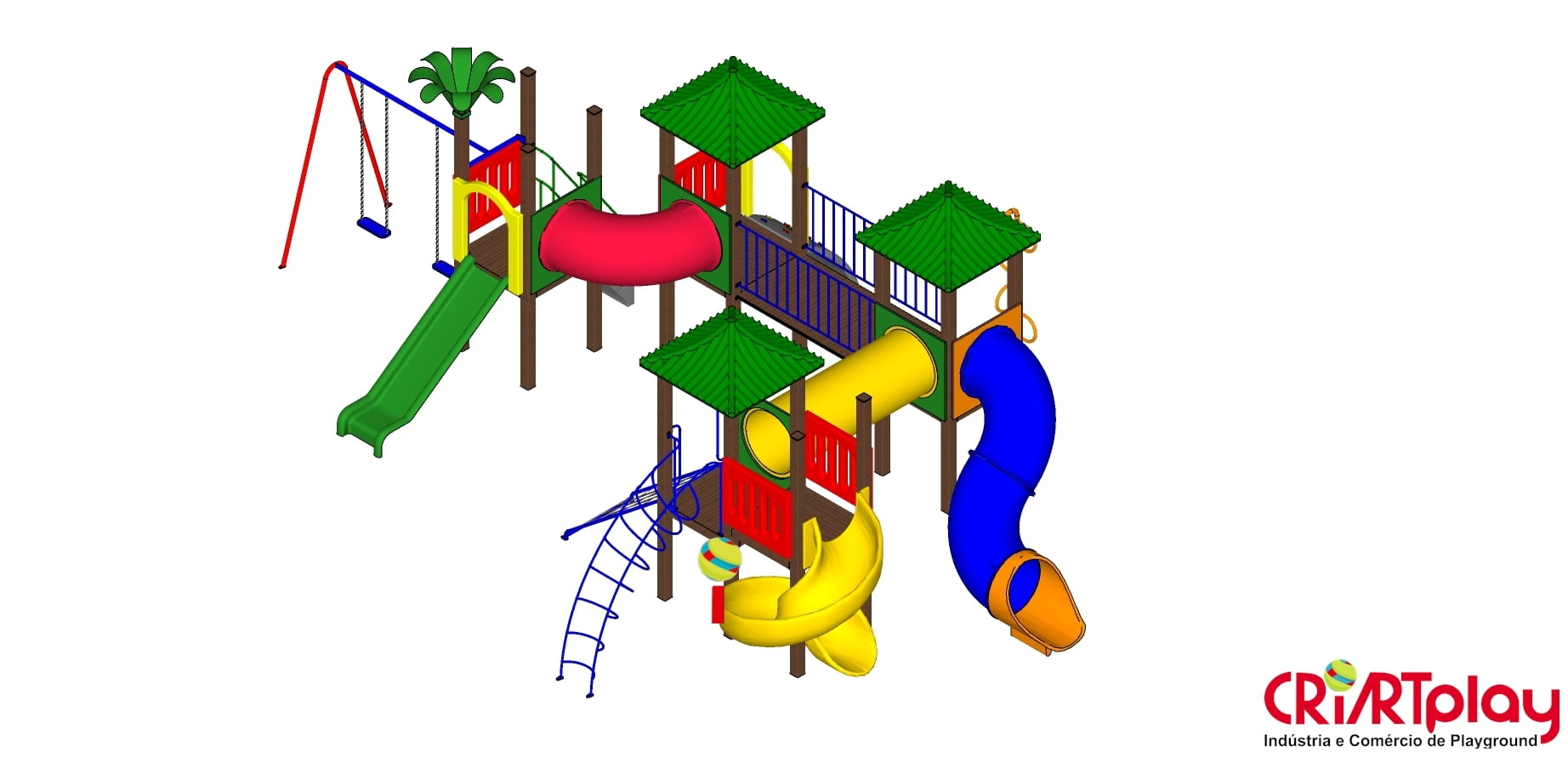 Playground Modular de Madeira Plástica - CMP - 2032