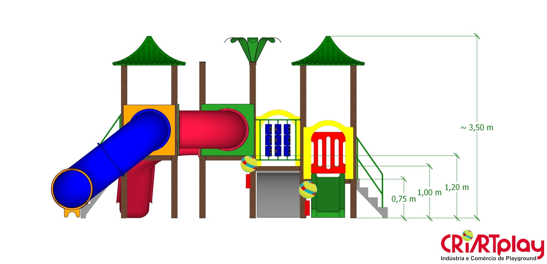 Playground Modular de Madeira Plástica - CMP - 2033