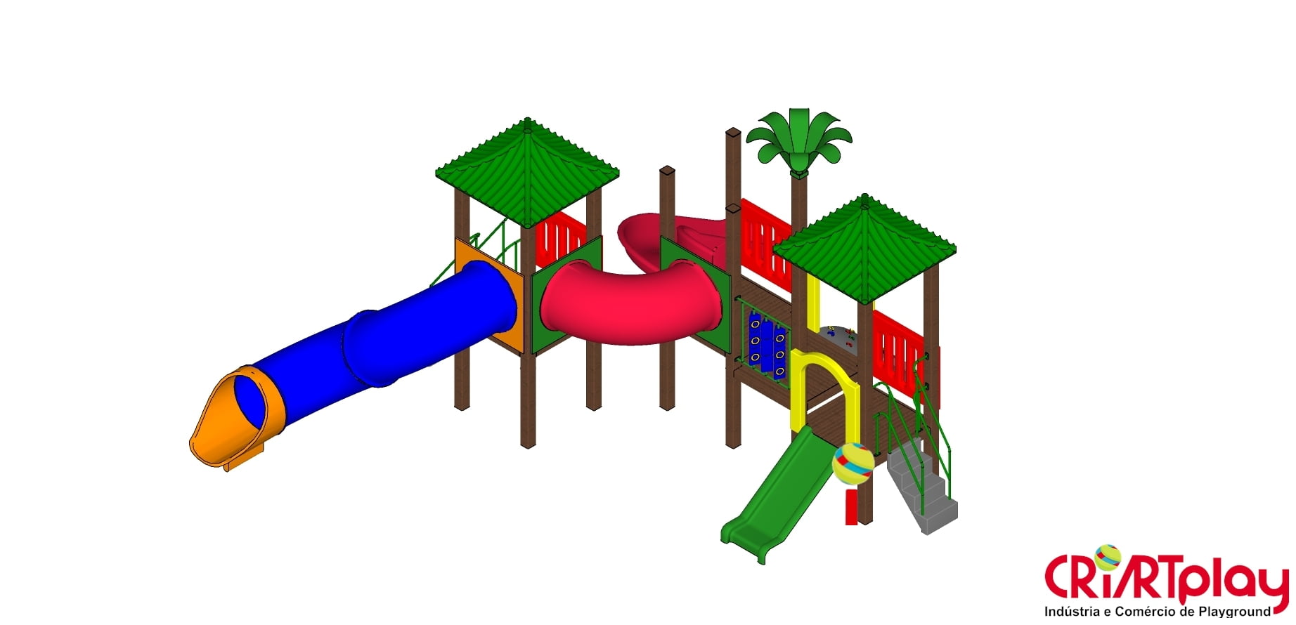 Playground Modular de Madeira Plástica - CMP - 2033
