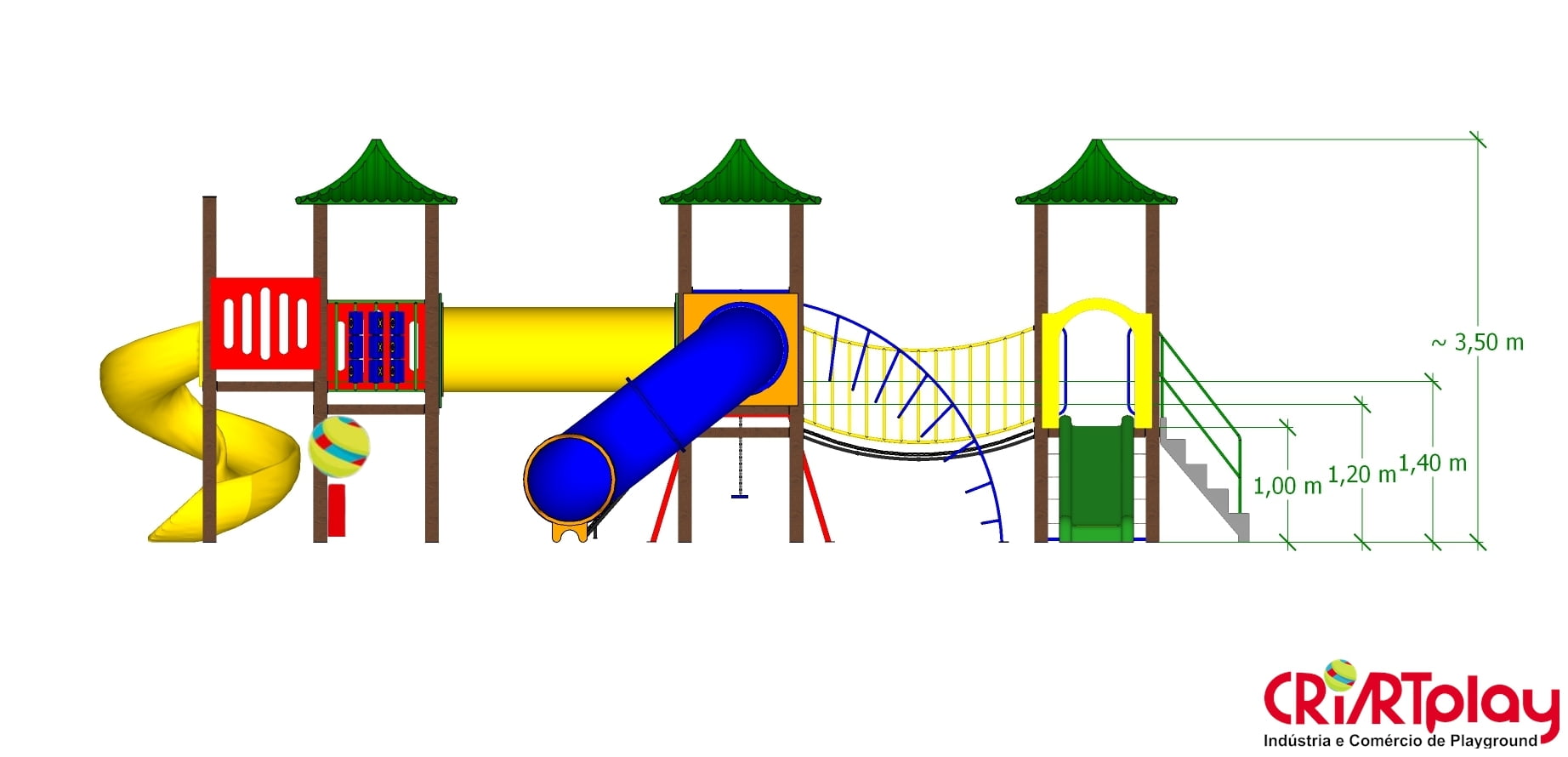 Playground Modular de Madeira Plástica - CMP - 2034