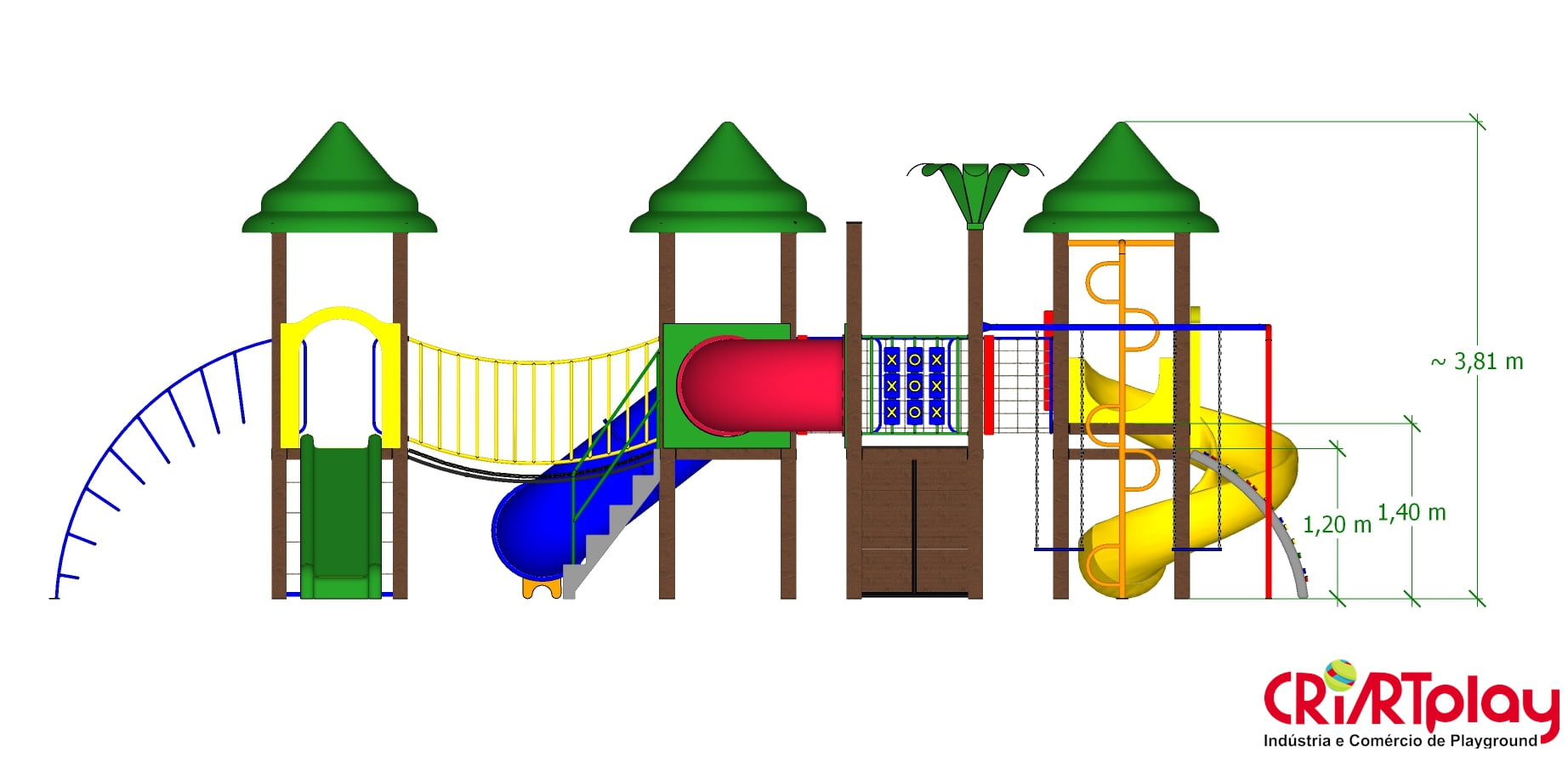 Playground Modular de Madeira Plástica - CMP - 2036