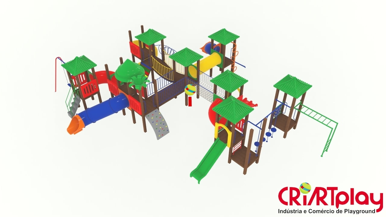 Playground Modular de Madeira Plástica - CMP - 2038