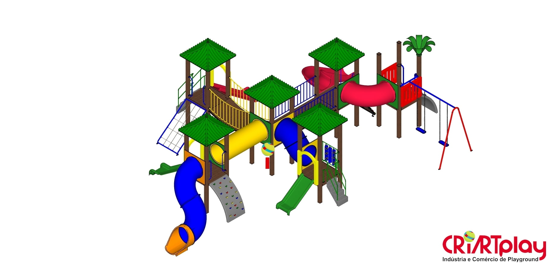 Playground Modular de Madeira Plástica - CMP - 2039